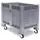 Stapelcontainer 850x1200x800mm 550 liter Wanden Gesleufd Wielen Grijs