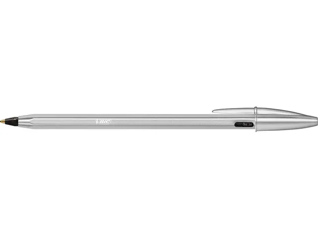 balpen Cristal Re-new, zilveren lichaam zwarte inkt