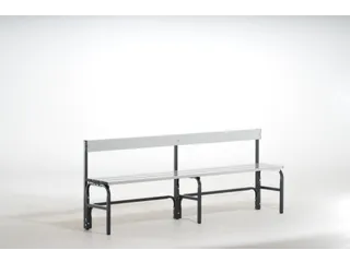 omkleedbank,HxLxD 770x2000x375mm,alu. lijsten,frame staal RAL7016 - 1