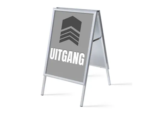 Stoepbord A1 complete set met print "UITGANG" Grijs