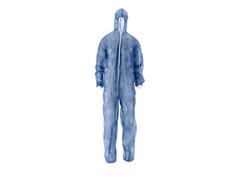 Pp non woven Coverall met pe coating Maat L Blauw 40 Gram 50 Stuks