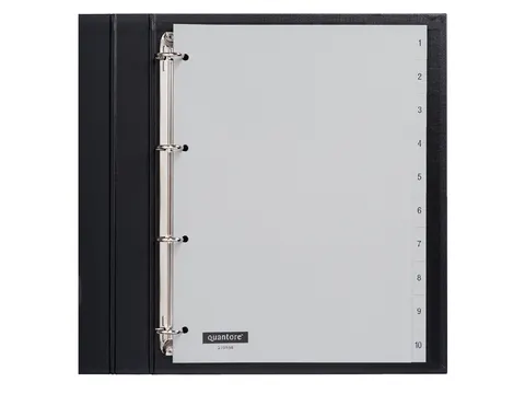 Tabbladen Quantore A4 4-Gaats 1-10 Genummerd Grijs Pp