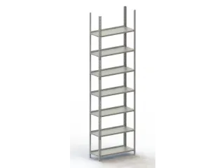Schroefstelling Basisveld 2200x754x304mm 7legborden 95kg Ral7035 - 1