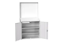 lessenaarkast achterwand 2000x1050x550mm 2 legbord/1lade RAL7035