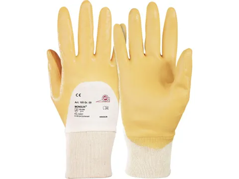 KCL Monsun 105 allround handschoenen, wit/geel, NBR, maat 9, 10 paar