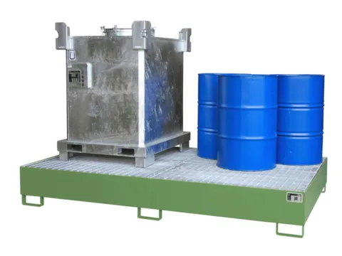 opvangbak,v. 2xIBC,opvangvol. 1000l,HxBxD 375x2690x1650mm,m. rooster