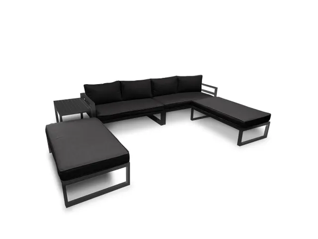Ensemble De Salon Tout-en-un Noir + Anthracite