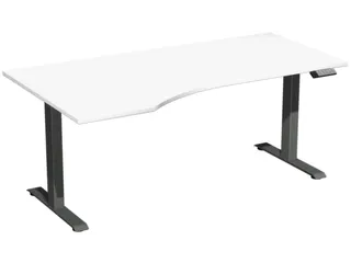 In hoogte verstelbaar bureau in vrije vorm,HxBxD 630-1280x1800x1000mm - 1