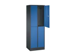 Dubbeldekse garderobekast,HxBxD 1950x620x500mm,2x2vak.,vak B 260mm