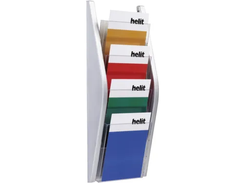 wandfolderhouder,HxBxD 540x220x80mm,v. 4xDIN A5,plank(en) transparant