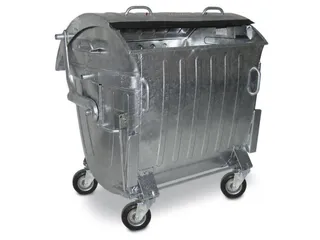 Vuilcontainers,1100l,romp verzinkt,HxBxD 1450x1360x1060mm,4wielen - 2