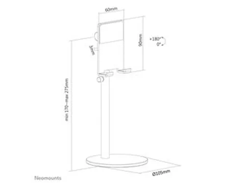 Telefoonstandaard DS10200SL1 in hoogte verstelbaar Zilver
