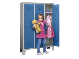 lockerkast v. kinderen,HxBxD 1300x780x300mm,3vak,RAL7035,front RAL5012 - 2