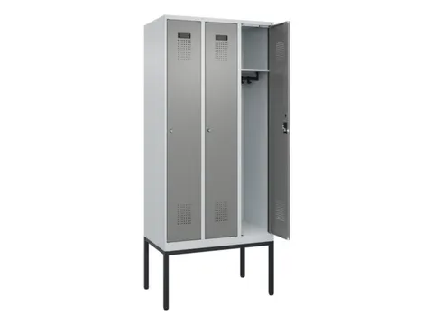 locker,HxBxD 2120x900x500mm,3vak,vak B 300mm,cil.-slot,voetonderstel