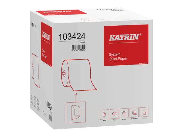 Toiletpapier Katrin systeemrol 2-laags 92m wit 103424