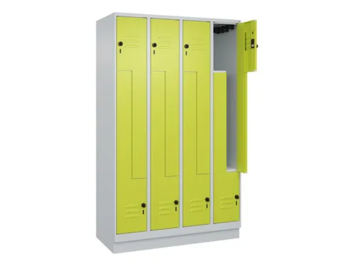 Z-garderobekast,HxBxD 1950x1200x500mm,vak B 150/300mm,draaigrendel