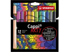Viltstift STABILO Cappi 168/12 Arty medium assorti etui à 12 stuks
