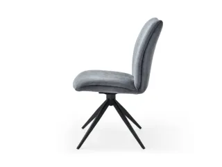Bezoekersstoel,Stervoetonderstel Ronde Buis Zwart,Zitting Stof Slate - 3