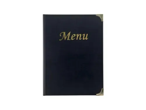 Menukaart Securit a4 4 tas zwart lederlook