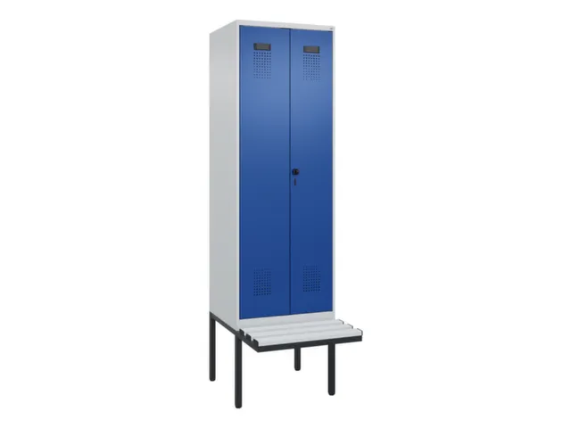 locker met bank,voor scheiding van kleding,HxBxD 2120x600x815mm,2vak