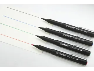Fineliner STABILO dr!ver Etui met 4 kleuren Medium punt 0.8mm - 4