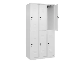 dubbeldekse locker,HxBxD 1850x900x500mm,3x2vak.,vak B 300mm - 2