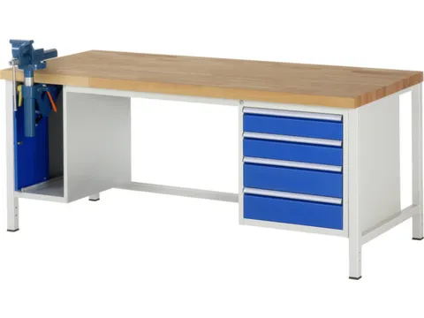werkbank,HxBxD 840-1040x2000x900mm,beukblad,draagverm. 1250kg,4voeten