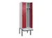 locker met bank,voor scheiding van kleding,HxBxD 2120x600x815mm,2vak