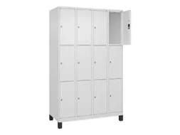 lockerkast,HxBxD 1950x1200x500mm,4x3vakken,vak B 300mm,cil.-slot