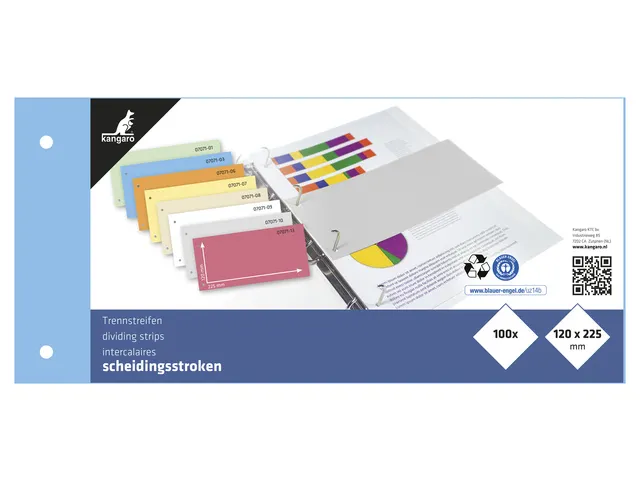 Scheidingsstrook Kangaro 2-gaats 225x120mm 180 grams RC blauw
