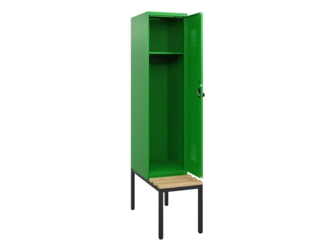 locker met bank,HxBxD 1950x400x815mm,1vak,vak B 400mm,draaigrendel