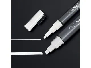 Krijtstift Sigel wit set 2 stuks ronde- en beitelpunt - 2