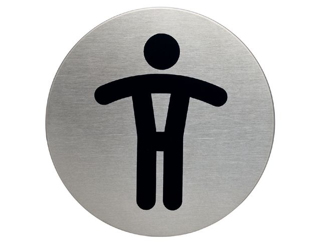Infobord pictogram Durable 4905 wc heren rond 83Mm RVS