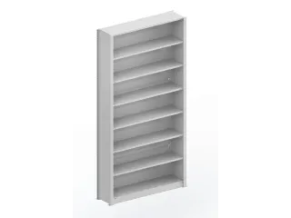 kantoorstelling grondveld HxBxD 2550x1306x335mm 7 OH Stalen Ral7035 - 1