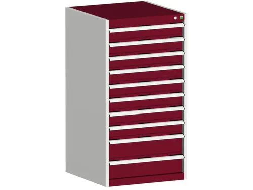 ladekast HxBxD 1200x650x650mm 10laden RAL7035 front RAL3004