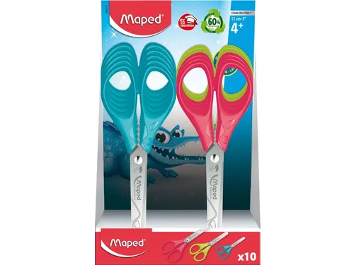 Schaar Maped Essentials 13cm links display à 10 stuks assorti