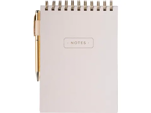 Notitieblok Èccolo spiraal met pen Ivory lijn ca.15x22cm 80gr. 120pag