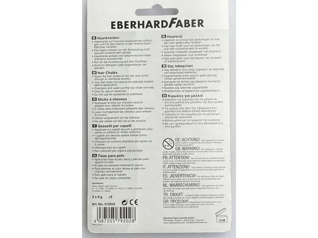 Haarkrijt Eberhard Faber set 3 stuks - roze, paars, turquoise