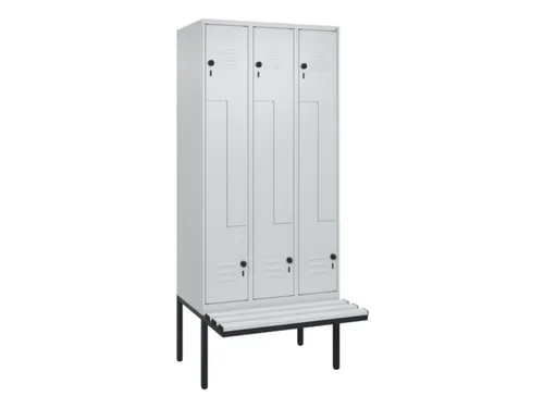 Z-garderobekast,HxBxD 2120x900x815mm,6vak,vak B 300mm,draaigrendel