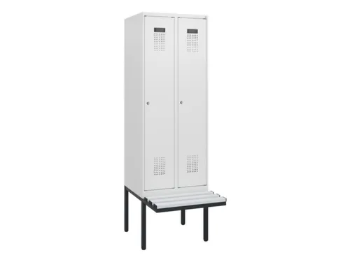 locker met bank,HxBxD 1950x600x815mm,2vak,vak B 300mm,cilinderslot