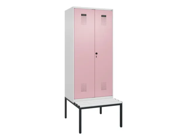 locker met bank,voor scheiding van kleding,HxBxD 2120x800x815mm,2vak