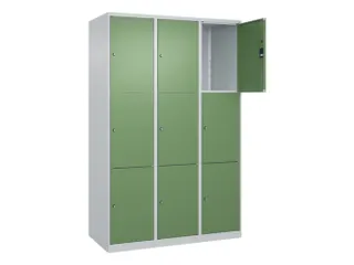 lockerkast,HxBxD 1850x1200x500mm,3x3vakken,vak B 400mm,cil.-slot - 1