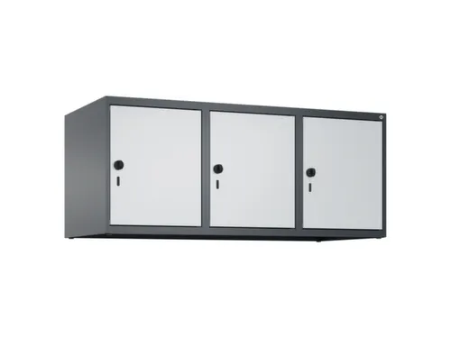 opzetkast,v. locker,3vak.,vak B 400mm,HxBxD 500x1200x500mm,vleugeldeur