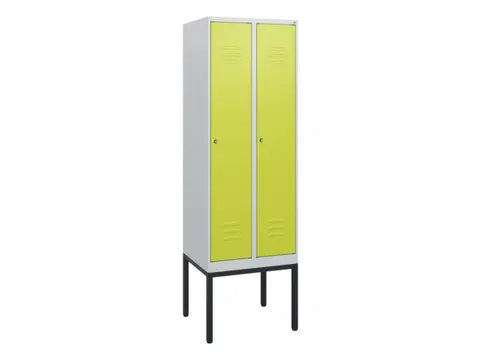 locker,HxBxD 1950x600x500mm,2vak,vak B 300mm,cil.-slot,voetonderstel