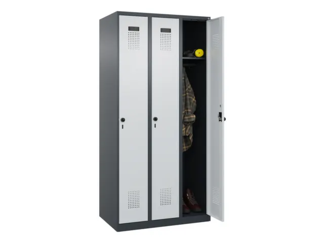 locker,HxBxD 1850x900x500mm,3vak,vak B 300mm,draaigrendel