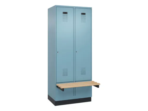 locker met bank,HxBxD 1950x800x815mm,2vak,vak B 400mm,cilinderslot