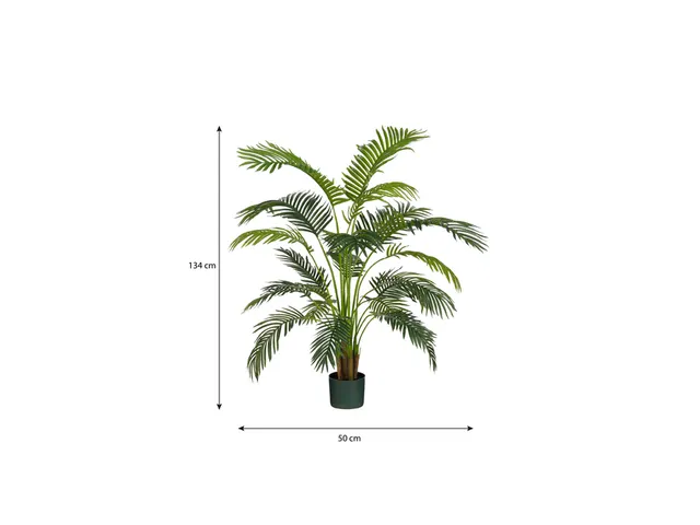 Kunstplant Mica Areca palm in pot groen 120x140cm
