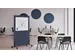 Tableau blanc acoustique mobile Silva 200x120cm bleu