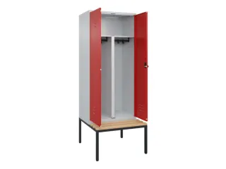 PBM-locker met bank,HxBxD 2120x800x815mm,2vak,vak B 400mm,draaigrendel - 2