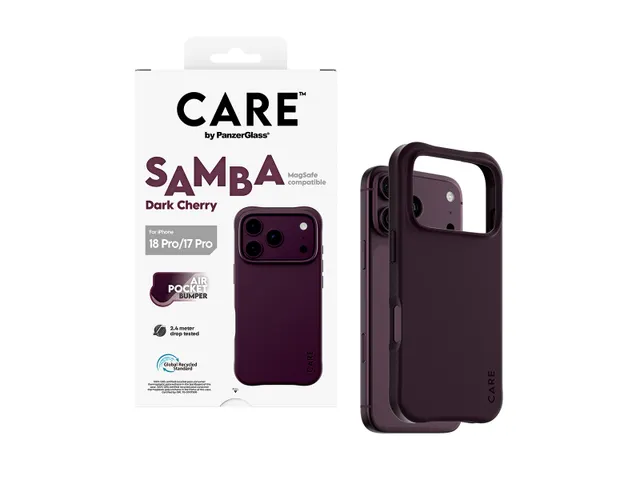 PanzerGlass CARE by Samba Case Dark Cherry w. MagSafe iPhone 18